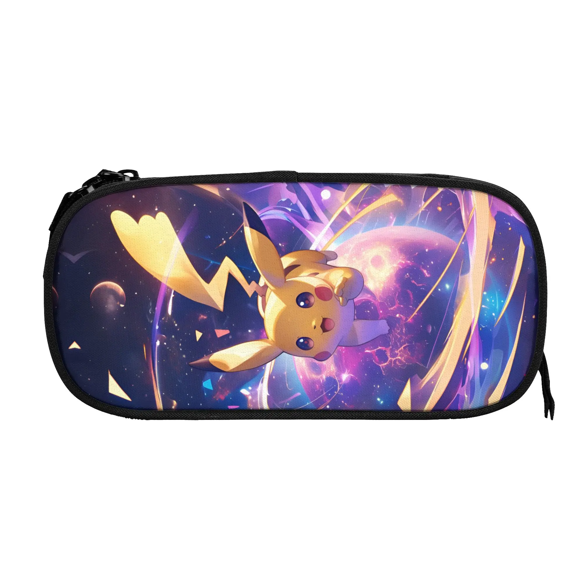 Custom Pokemoned P-Pikachus Cute Pencil Case Boy Girl Large Capacity Thunderbolt Cute Printed Pencil Bag School Accessories view 3
