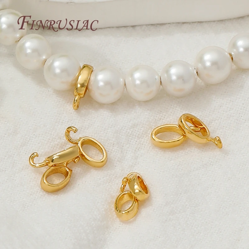 2 Größen 18 Karat vergoldete Bügelverbinder für Schmuck, Anhängerbügel, kleiner Bügel, DIY-Halskettenherstellungszubehör, Anhängerhalter