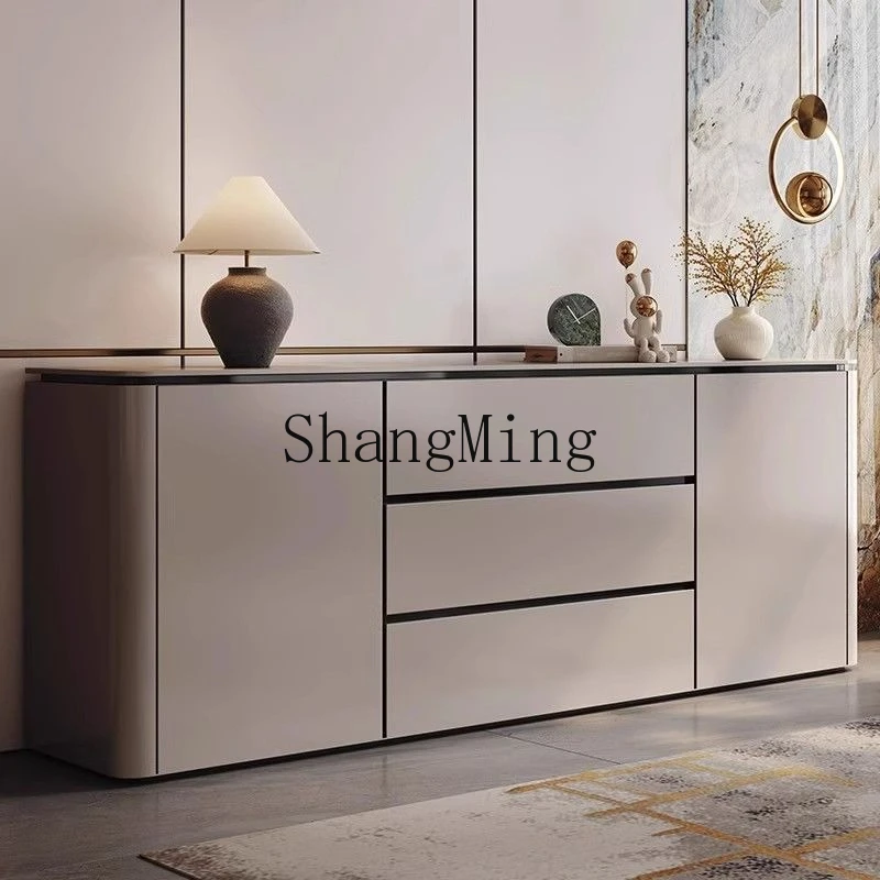 

SM modern simple solid wood porch cabinet light luxury meal integrated living room bedroom storage cabinet against the wall