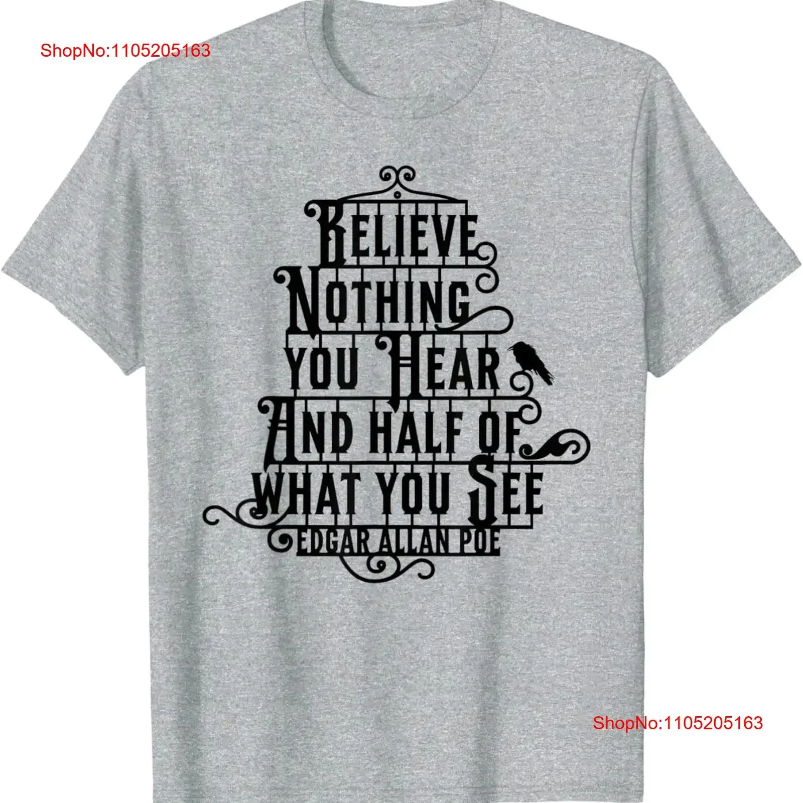 Edgar Allan Poe Quote T Shirt  vintage Washed Stretched Breathable Soft homme Casual Slightly designer clothes Comfortable