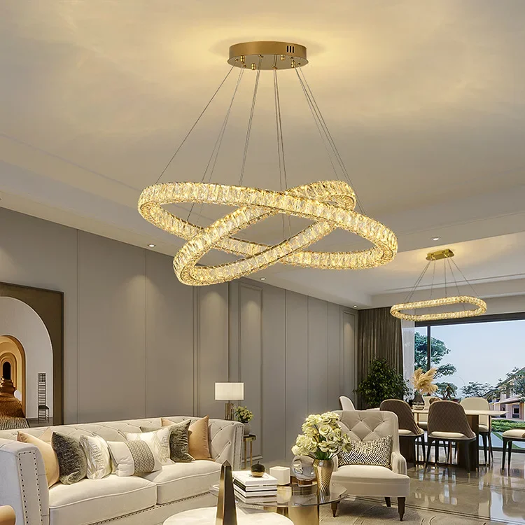 Post-modern Simple Nordic Chandelier Ring Led Creative For Dining Table Personality Hotel Mall Engineering Ceiling Light