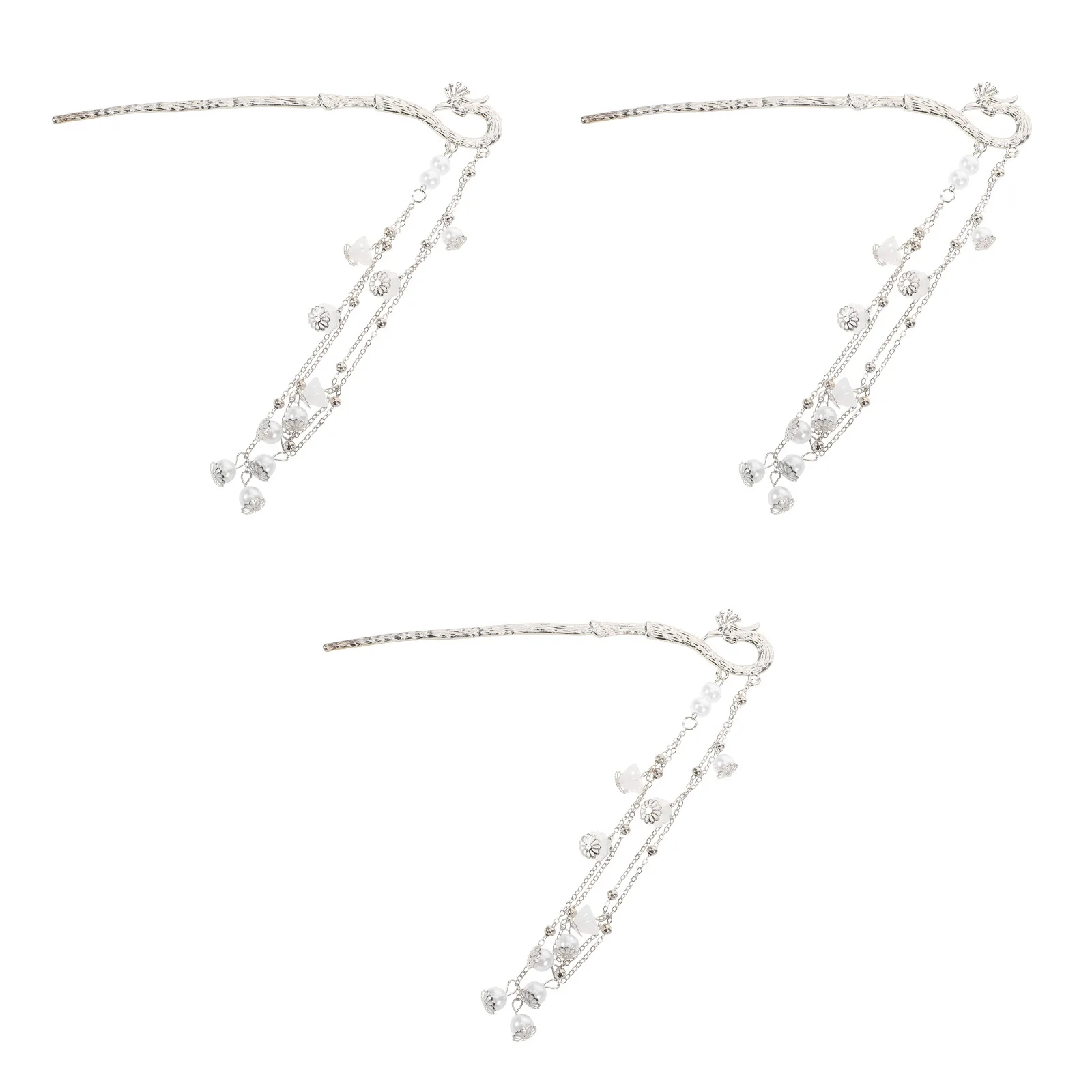 กิ๊บติดผมแบบจีนใหม่ 3 ชิ้น: กิ๊บหางนกฟีนิกซ์แบบมีพู่ห้อย สำหรับผมทรงฮันฟู ทรงผมบันแบบวินเทจ กิ๊บหนีบผมแบบย้อนยุค ทำจากโลหะผสม พร้อมพู่ห้อย