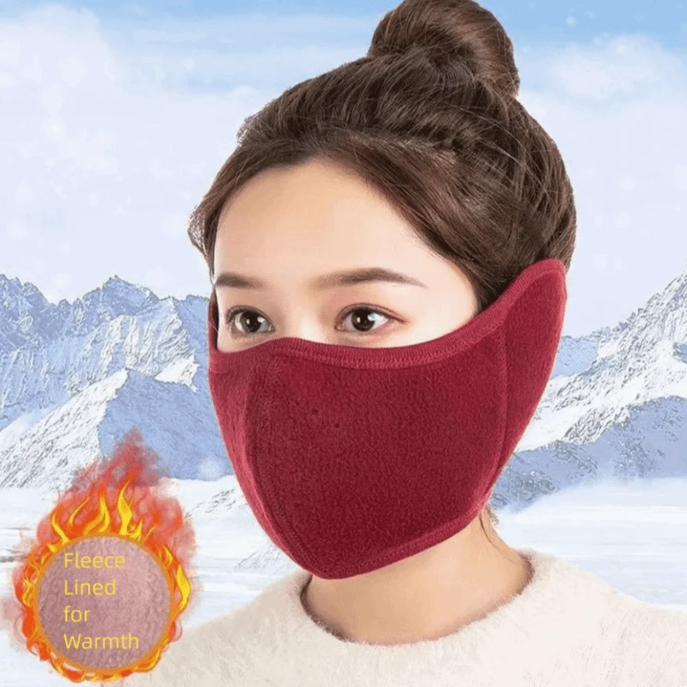 Sports Accessory Windproof Warm Fleece Mask Anti Dust Reusable Thermal Headwear Thickened Cycling Facemask Outdoor Sports