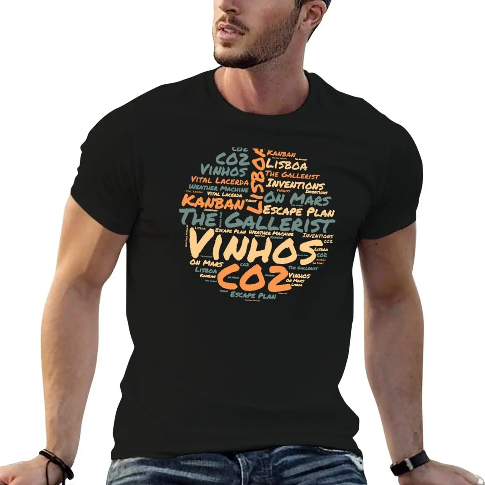 Camiseta Vital Lacerda para fãs de jogos de tabuleiro, com estampa de nuvem de palavras, camisetas engraçadas, camisetas de humor negro com estampas.