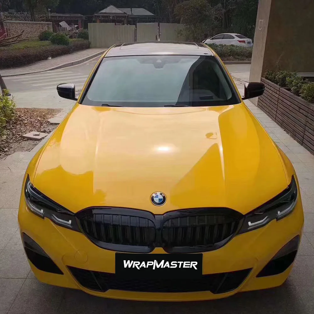 

PET Sunflower Yellow Glossy Crystal Vinyl Car Wrap best car paint protection coating flim