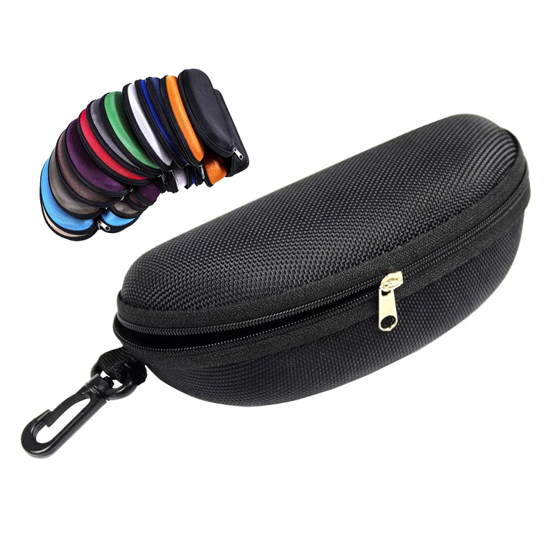 Men Women Glasses Storage Box Sunglasses Reading Glasses Case Travel Portable EVA Zipper Eyeglasses Case with Hook