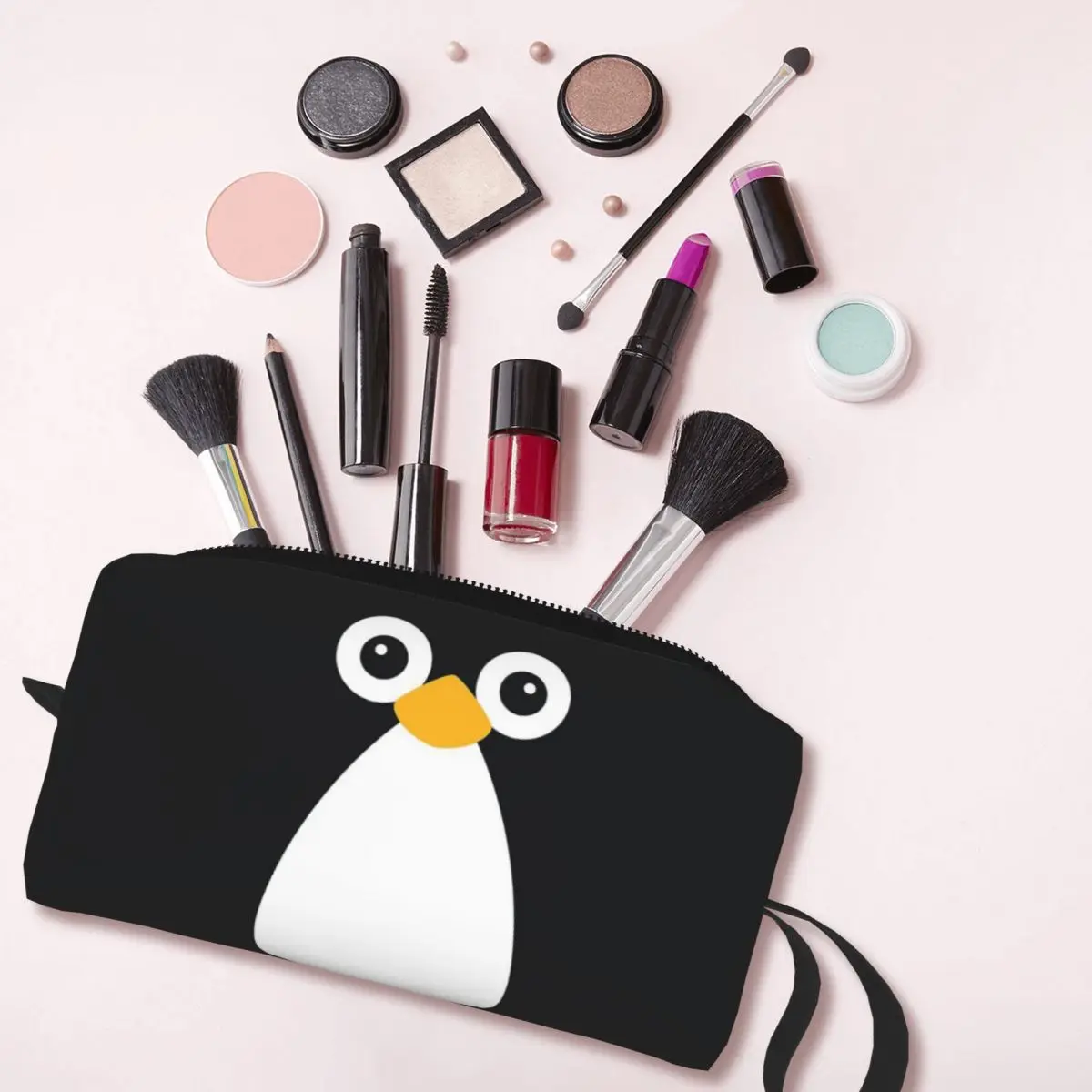 Estojos de lápis pinguim para meninos e meninas, grande capacidade caneta sacos, caixa de caneta, bolsa de lápis para estudantes, papelaria maquiagem saco, vetor, bonito