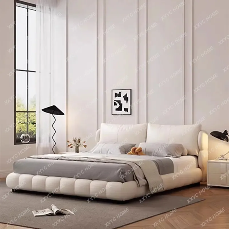 Adult Frame Double Bed Luxury White Princess Storage Headboards Queen Bed Bases King Size Bedframe Lit 2 Personnes Furniture