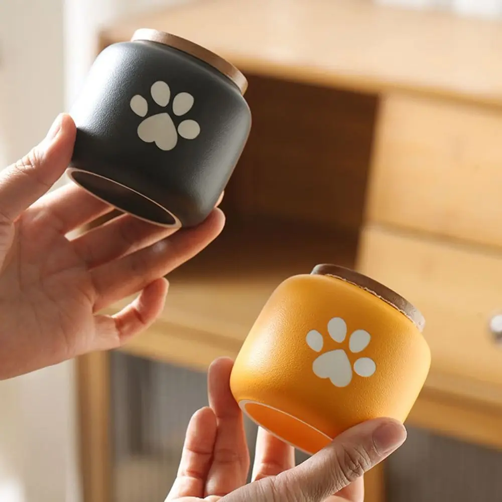 

Ceramic Pet Ashes Storage Box Cute Memorials Dog Cat Cremation Urns Sealed Jar with Lid Cremation Ashes Urn Desktop Decoration