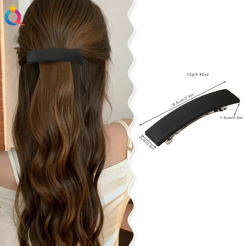 Frosted Square Spring Hair Claw for Women Back of Head Messy Bun Styling Ponytail Clip Minimalist Hairpin Wholesale
