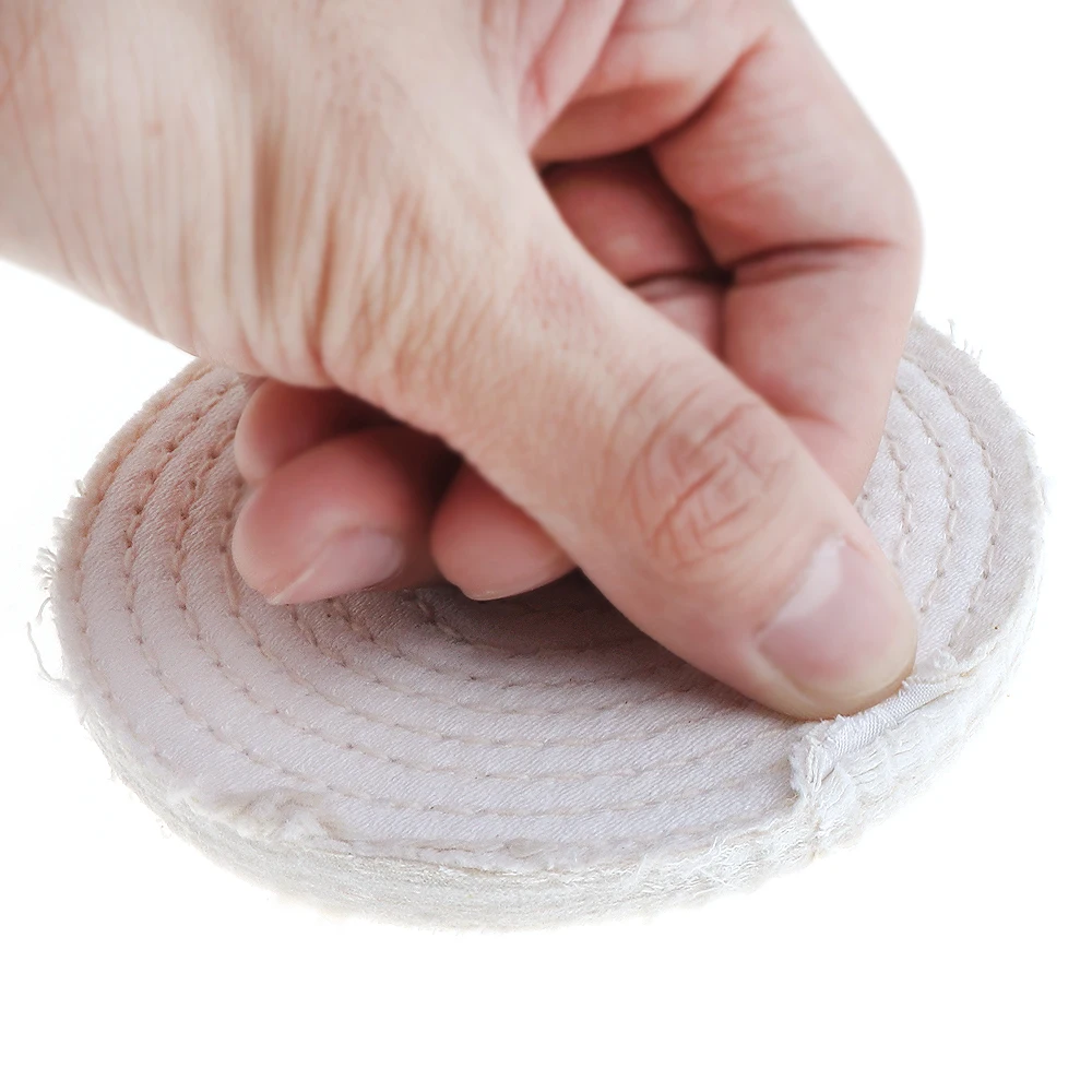 4 Inch 6 Inch 8 Inch T-shaped White Cotton Cloth Polishing Wheel Buffer Cotton Pad with 10mm Hole for Metal Car Polishings