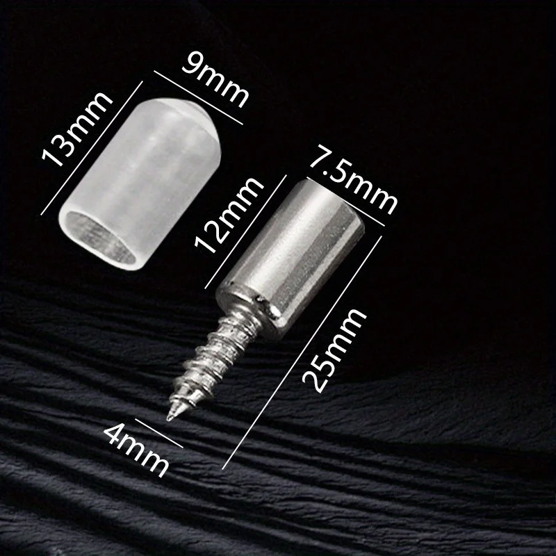 60 Pcs/set Nickel-Plated Self-Tapping Screws with Rubber Sleeves - Ideal for Wooden Cabinets, Bookshelves & Storage Solutions