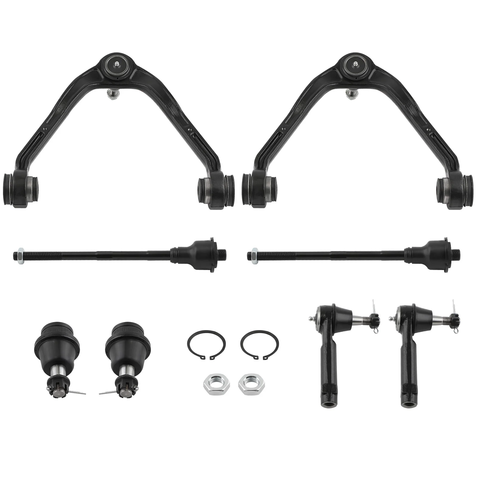 8x Front Upper Control Arm Ball Joint Tie Rod For Cadillac Escalade Chevrolet Tahoe GMC Yukon 2001-2006