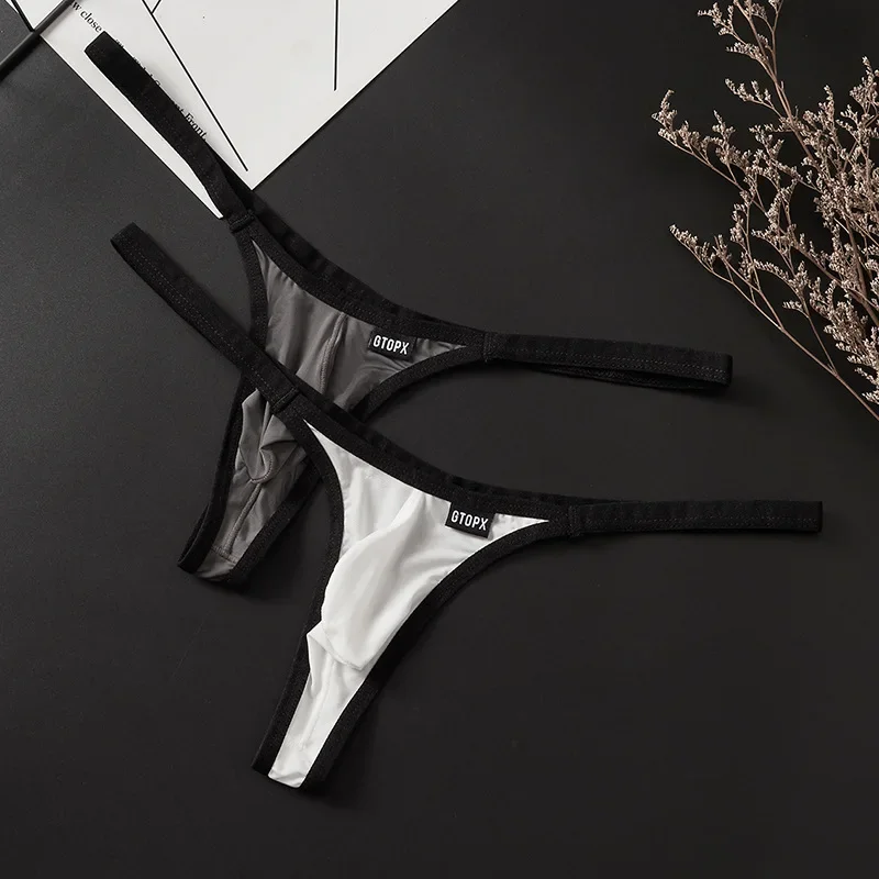 Mens Thongs And G Strings Pouch Bulge Underpants Male Thin Jockstrap Open Butt Thong Lingerie Sports T-Back Low Waist Panties image 6