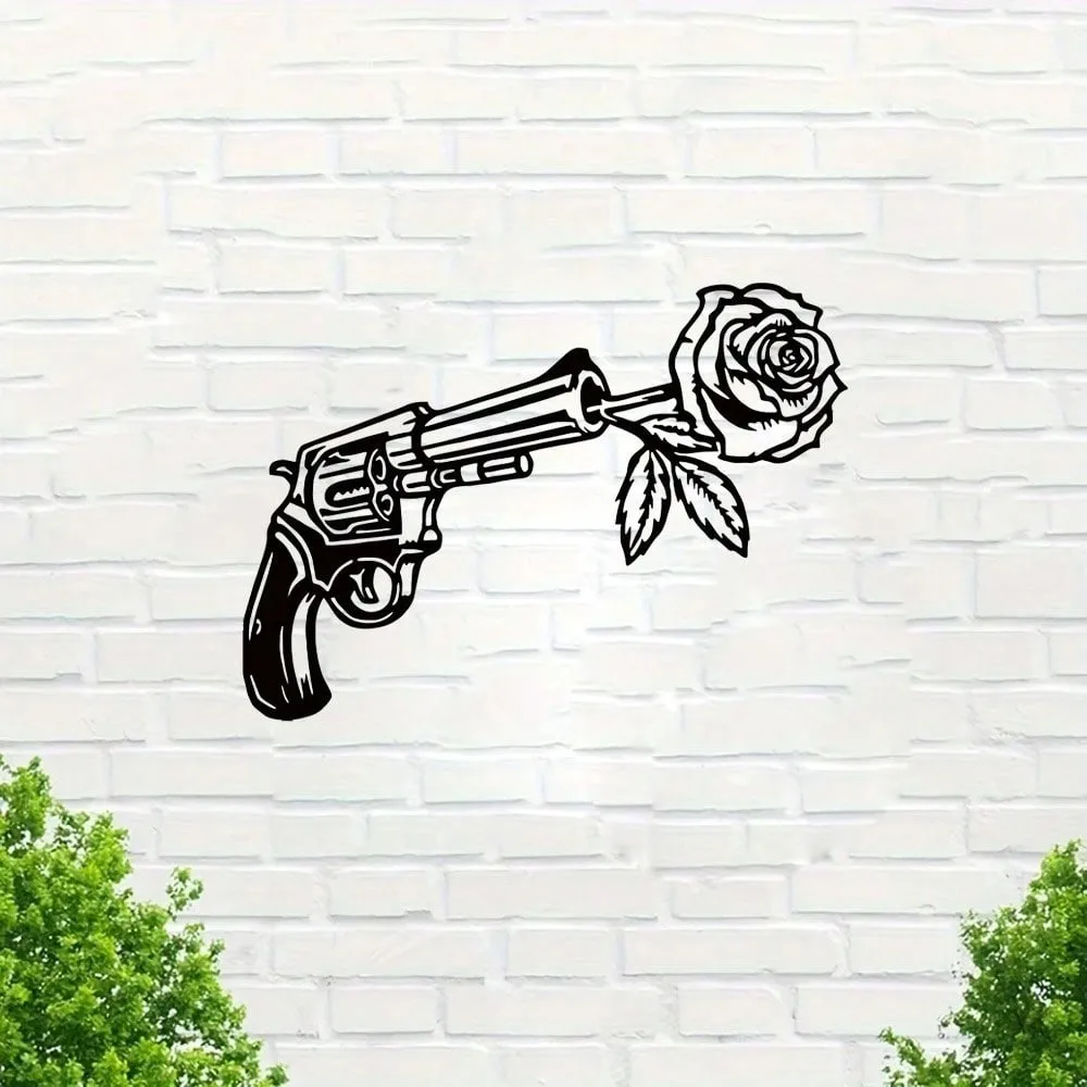 

Rose Gold Metal Wall Art Unique Revolver Decor Home Accents