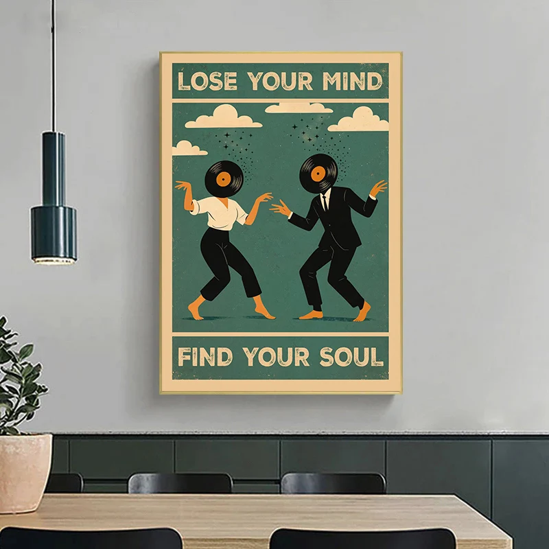 Lose Your Mind Find Your Soul Poster Vintage Music Inspirational Wall Art Painting Canvas Prints Living Room Bedroom Decor