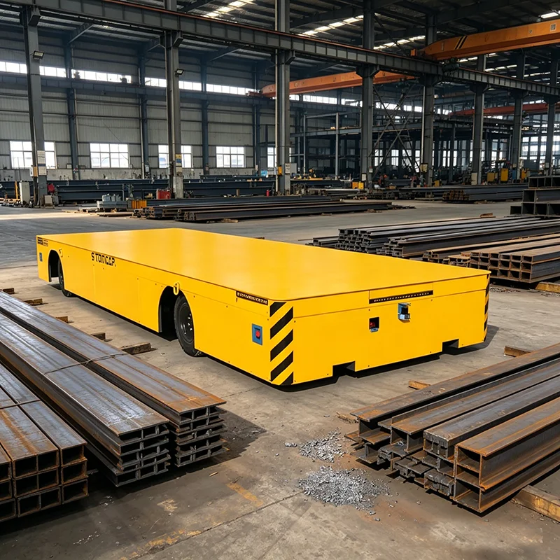Customized Battery Driven Trackless Steel Coil Transfer Cart 15Ton Wireless Remote Operated Warehouse Logistics Flat Car
