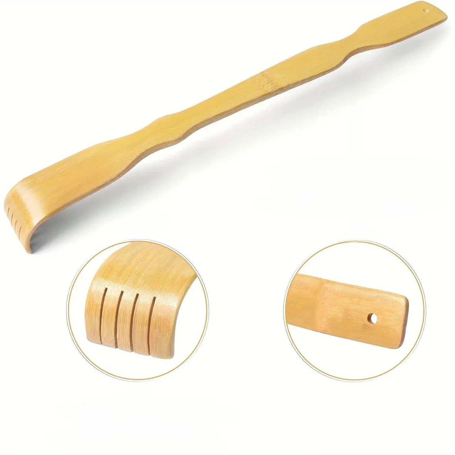 Bamboo Scratchers with Curved Handle Gentle on Skin and Labor-Saving for Every Itch Intensity 17'' Wooden Back Scratchers