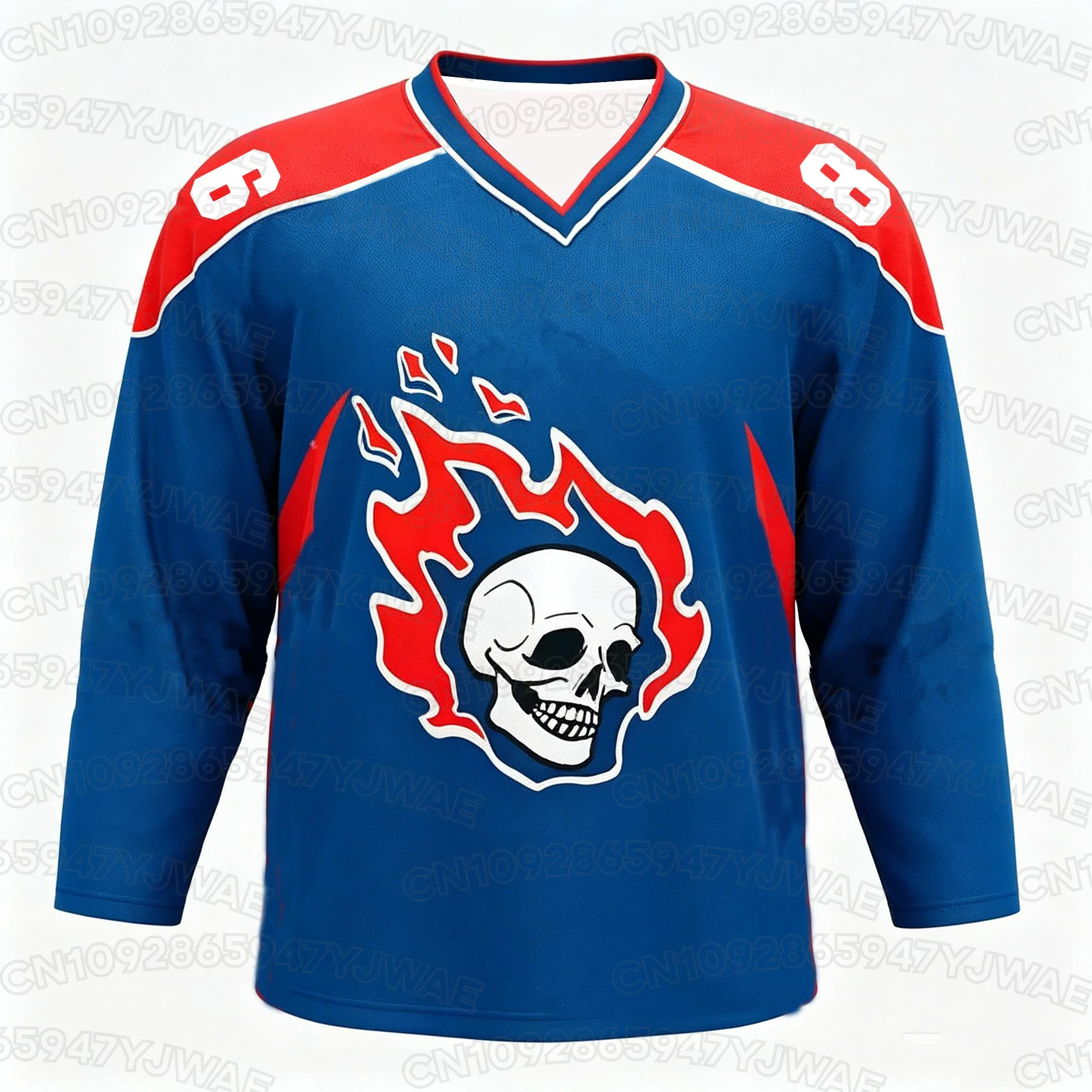 Summer Korean Anime Melting Point Women's Men's Casual NO.86 IAN RYU V-neck Hockey Jersey Long Sleeve T-shirt