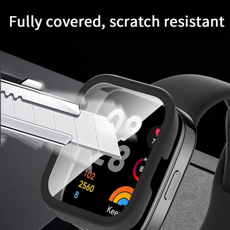 Custodia in vetro 9D + cinturino per Redmi Watch 3 Bracciale proteggi schermo con copertura rigida per PC attivo per accessori Xiaomi Redmi Watch3 Lite