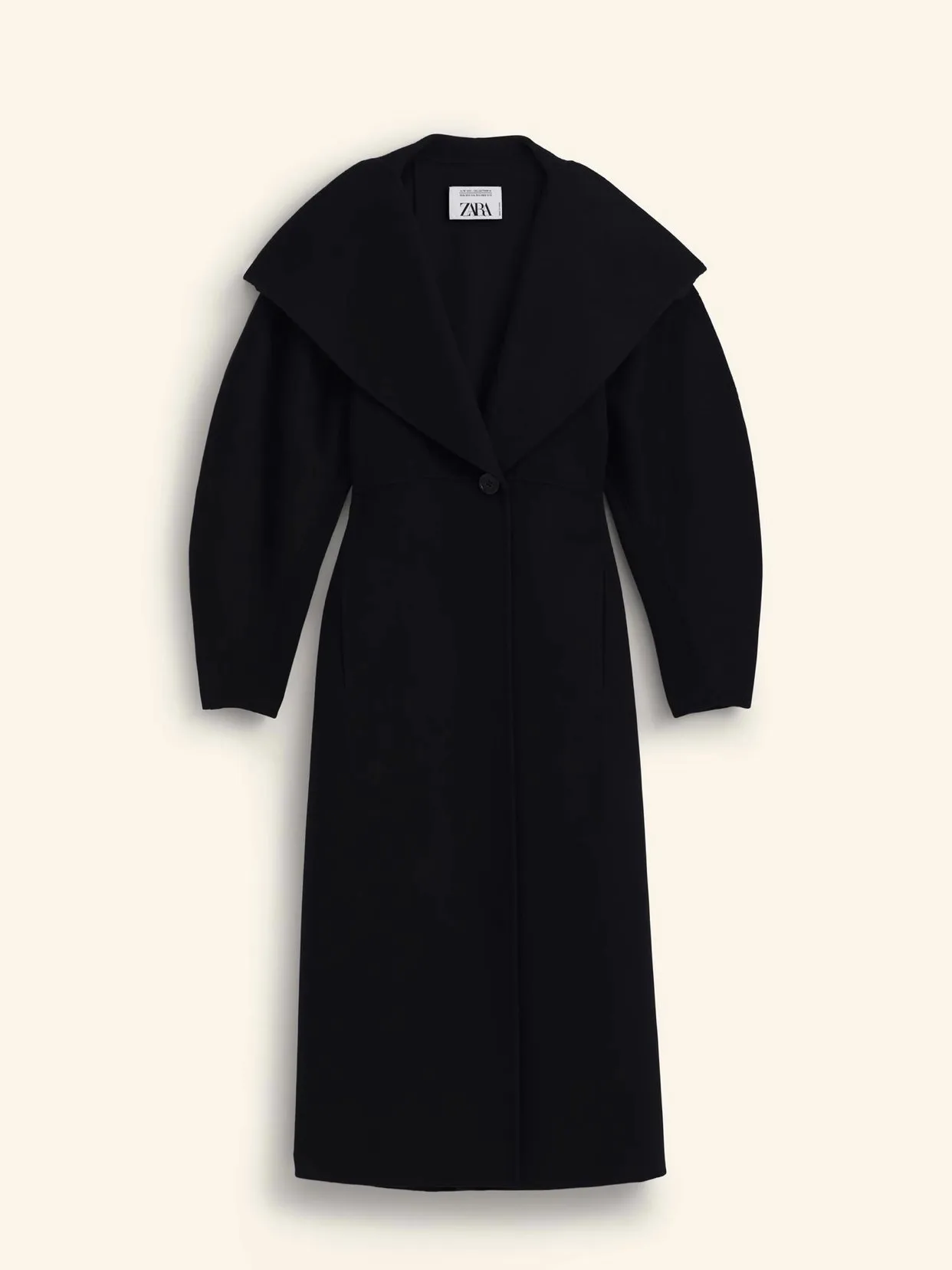 Abrigo de Lana Nea Pura con Cuello Ancho, Prenda Exterior Hoada, Novedad de Otoño Invierno, Abrigo de Manga Larga Estilo ...