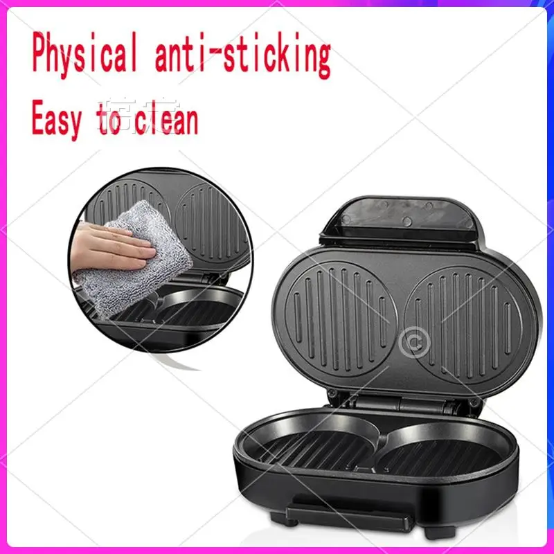

NEW-Hamburger Maker Multifunction Double Round Burger Press Patty Maker For Egg Stuffed Burgers Beef Burger US Plug