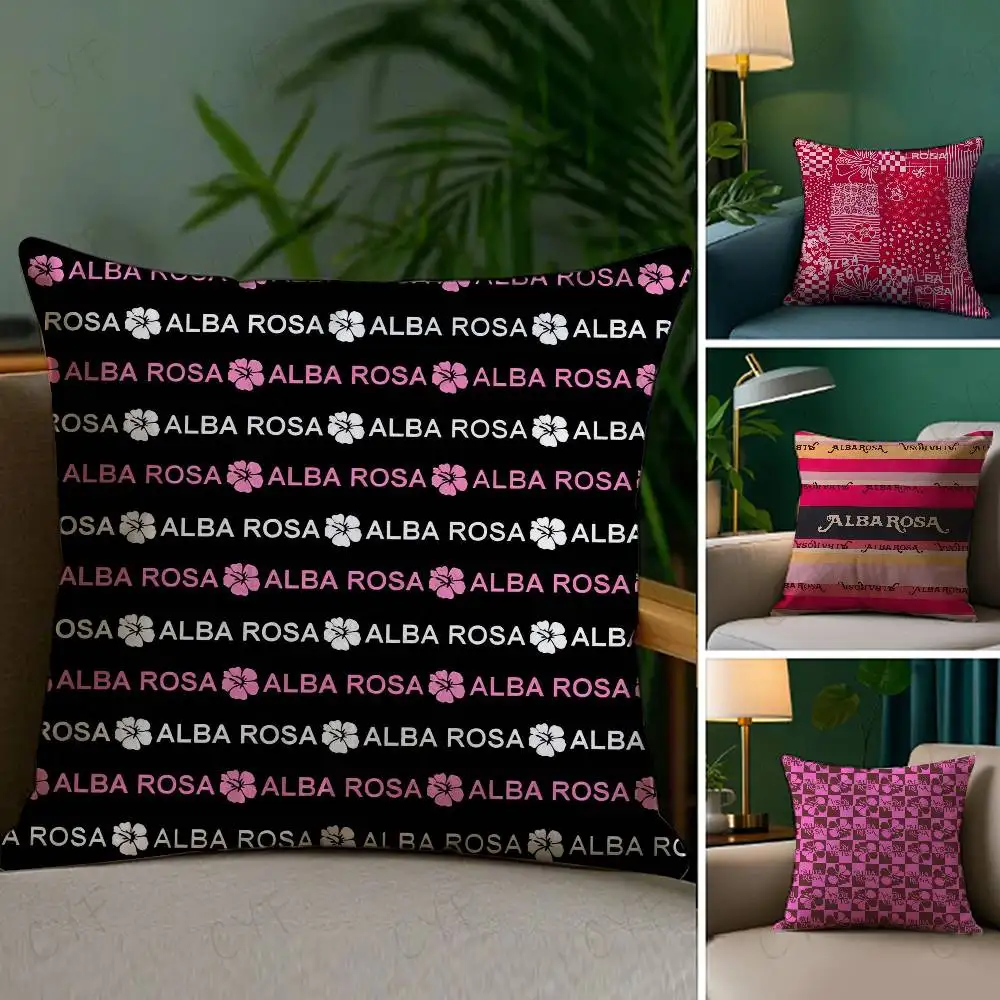 

Fashion A-ALBA R-ROSA Pillow Case Custom Printed Brushed Fleece Pillow, Baby Skin-Touch, Eco-Friendly Dye-Sublimation Cushion fo