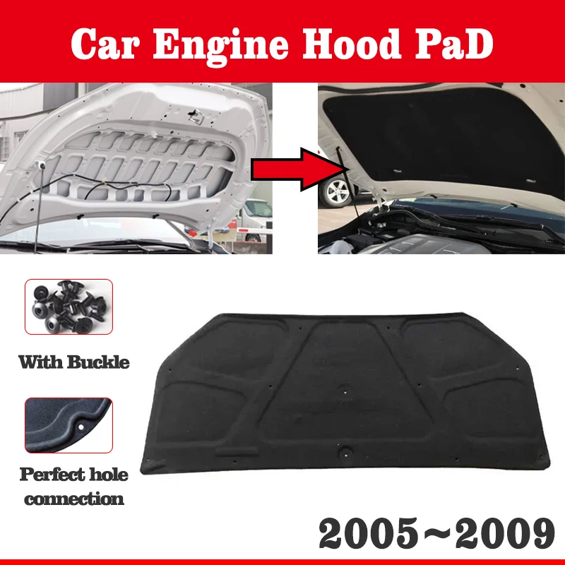 

Car Engine Hood Pads For Hyundai Tucson Accessories 2005~2009 2008 JM Auto Front Heat Insulation Cotton Sound Insulation Covers