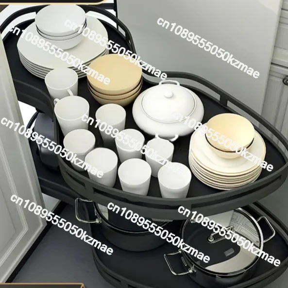 Kitchen cabinet pull-out basket corner pull-out cabinet double-layer storage basket