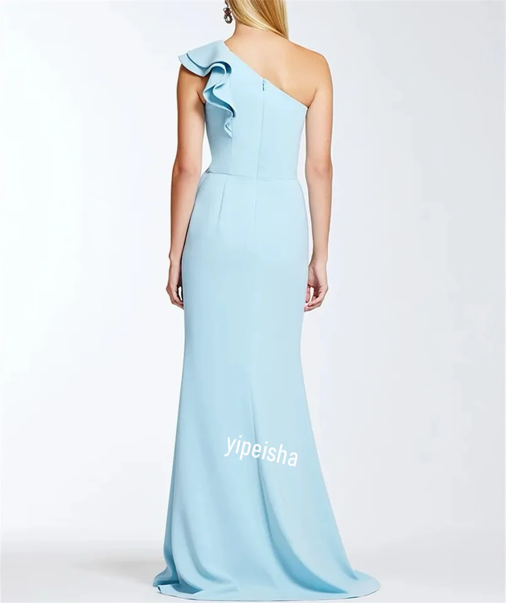 Evening Prom Dress Ball  Saudi Arabia  Satin Pleat Party A-line One-shoulder Bespoke Occasion Gown Long es