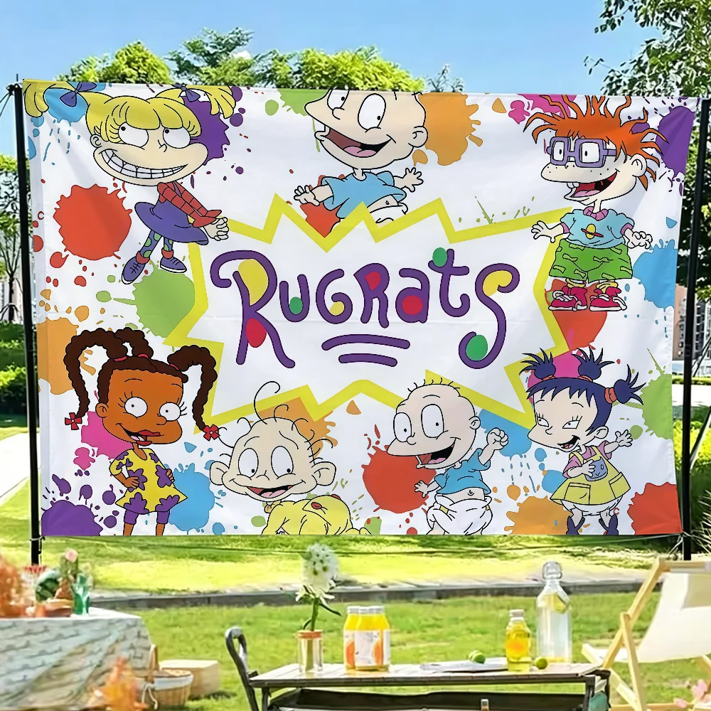 Cartoon R-Rugrats-S Cute Funny flag Tapestry Room Decoration Wall Tapestry Hanging Aesthetic Bedrooms Advertising Banner