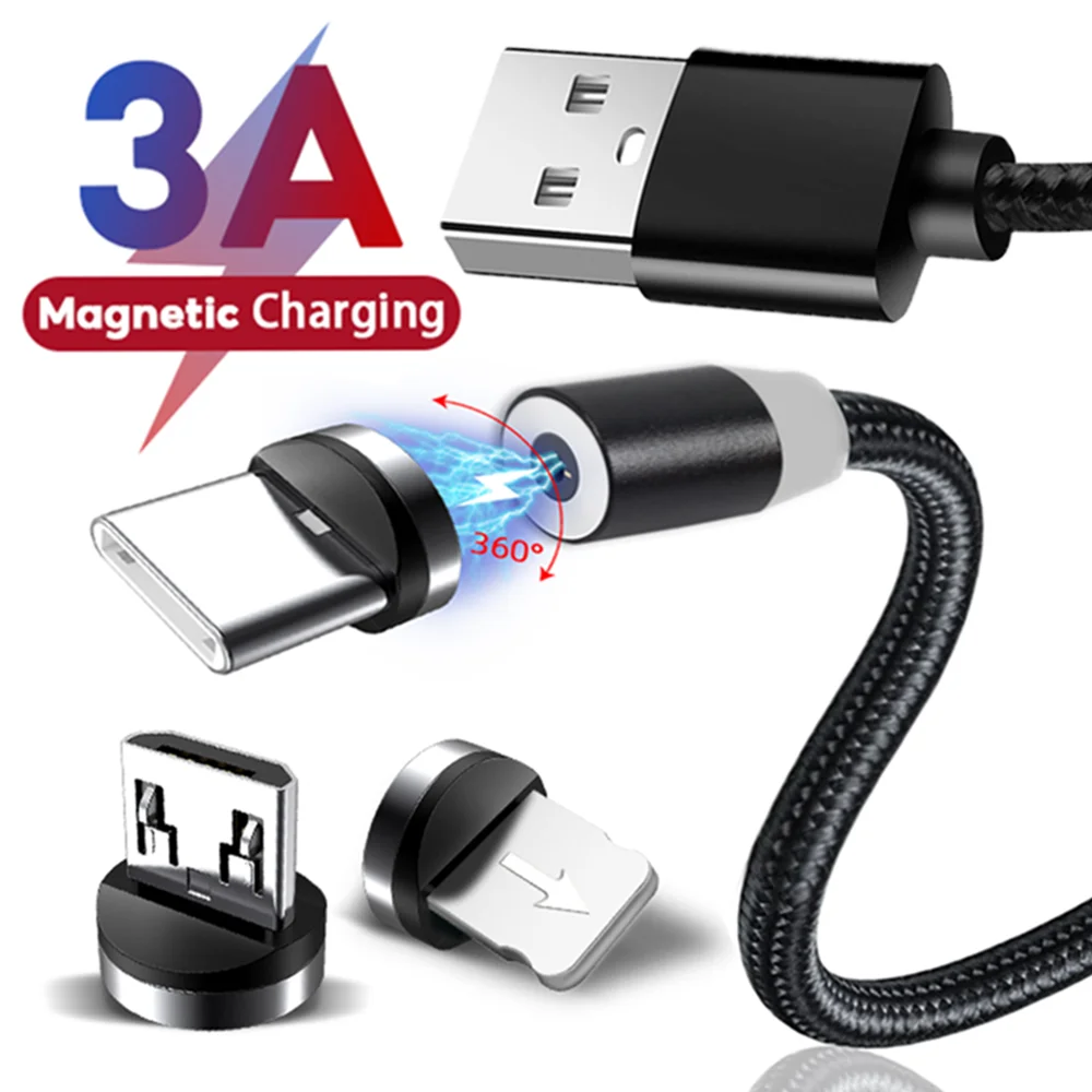 Magnetisches USB-Kabel Schnellladung Typ-C Kabel Magnet-Ladegerät Daten-Ladekabel Micro-USB-Kabel 1/2M Handy-Ladekabel für iPhone