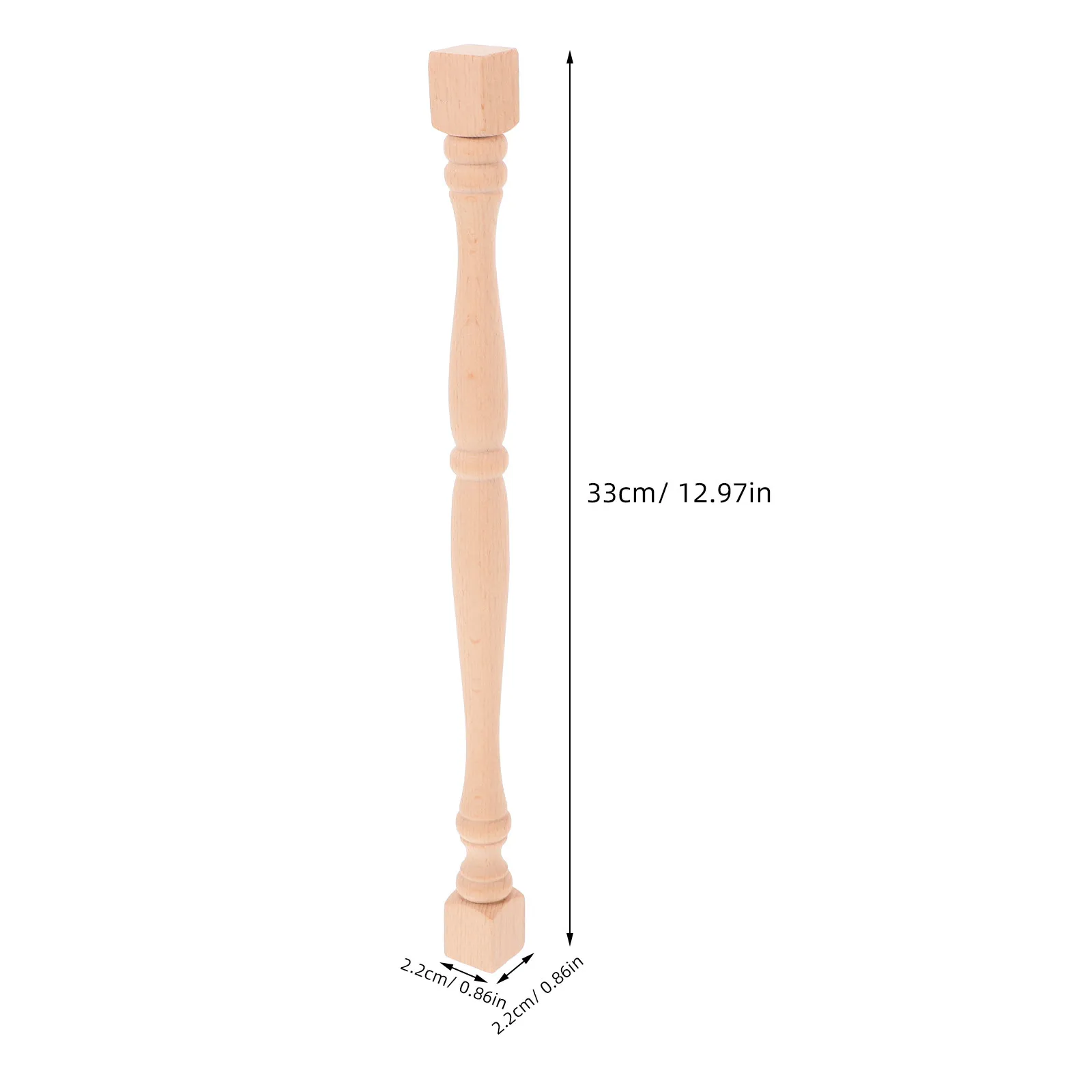 2Pcs Solid Wood Baluster Posts Unfinished Spindle Columns for Indoor Stair Railings Decorative Wood Staircase Spindles