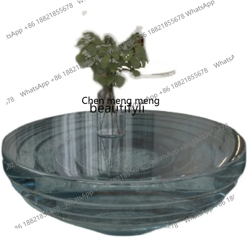 

182QItalian Minimalist Model Room Club round Resin Coffee Table Art Personality Affordable Luxury Modern Coffee Table