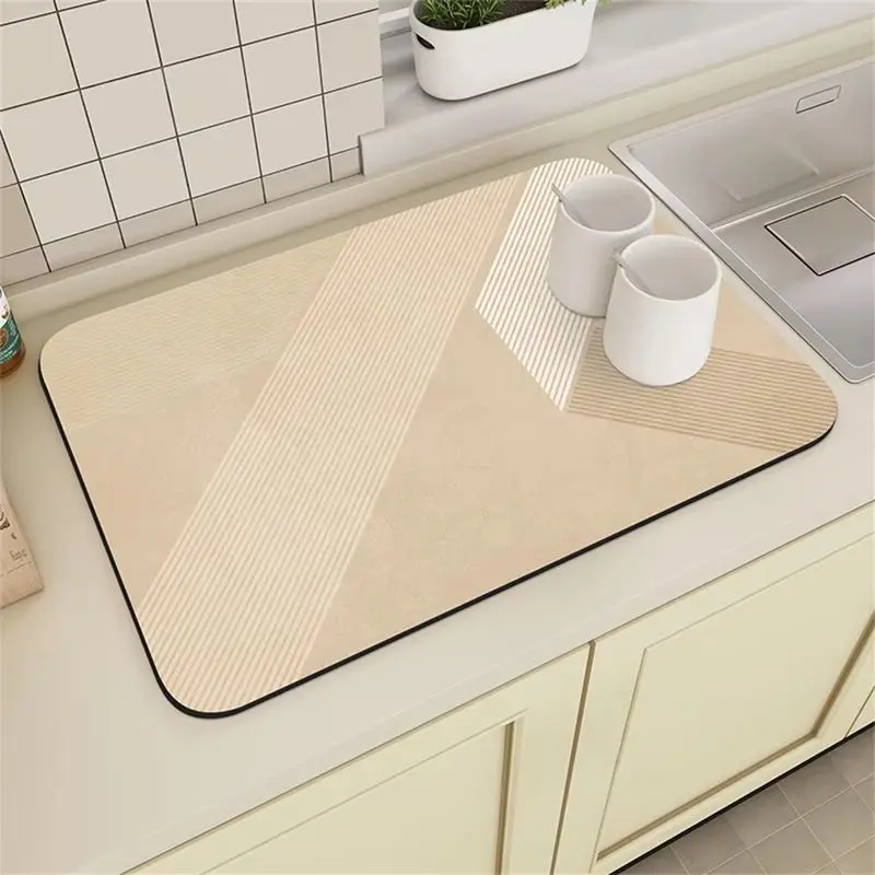 VIKAMA Solid Neutral Simple Kitchen Drain Mat Waterproof Heat Resistant Sink Tableware Absorbent Pad Home Decor