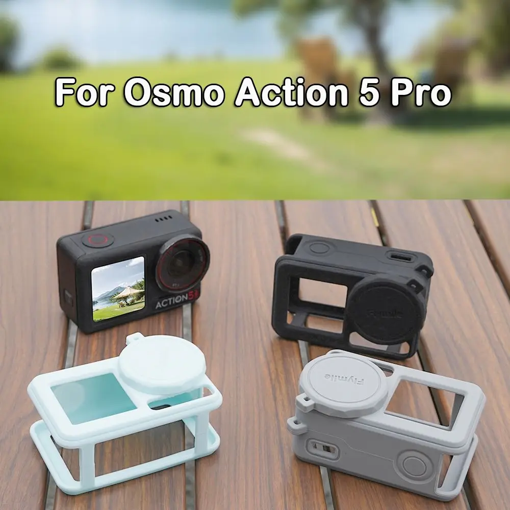 Silicone Protective Case With Anti-lost Rope Action Camera Accessories Silicone Protector for DJI Osmo Action 5 Pro