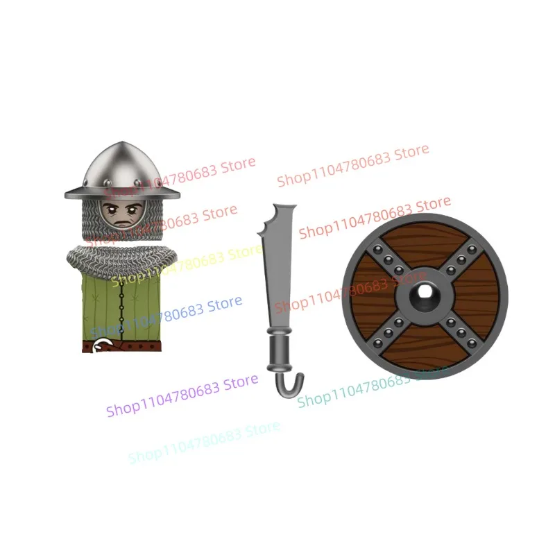 MOC ビルディングブロック中世農場民兵ミニフィギュア組立モデルアニメ漫画アクセサリーおもちゃギフトグッズ