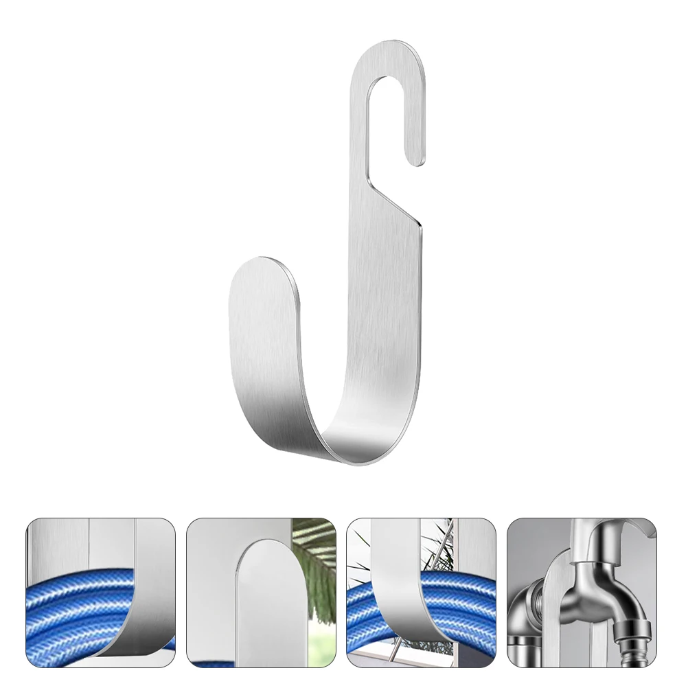 

Hose Pipe Stainless Steel Hook Wall Hooks Water Holder Silver Hangers Heavy Duty Balcony