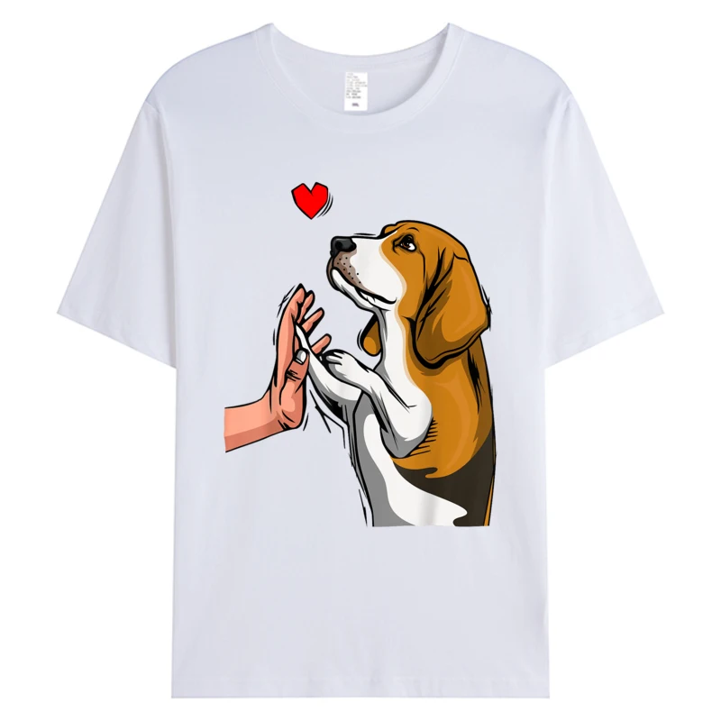 Beagle Love T-shirt Dog Women Men's Cotton Fabric Tshirt Graphic Fashion T-shirts For Men Oversize