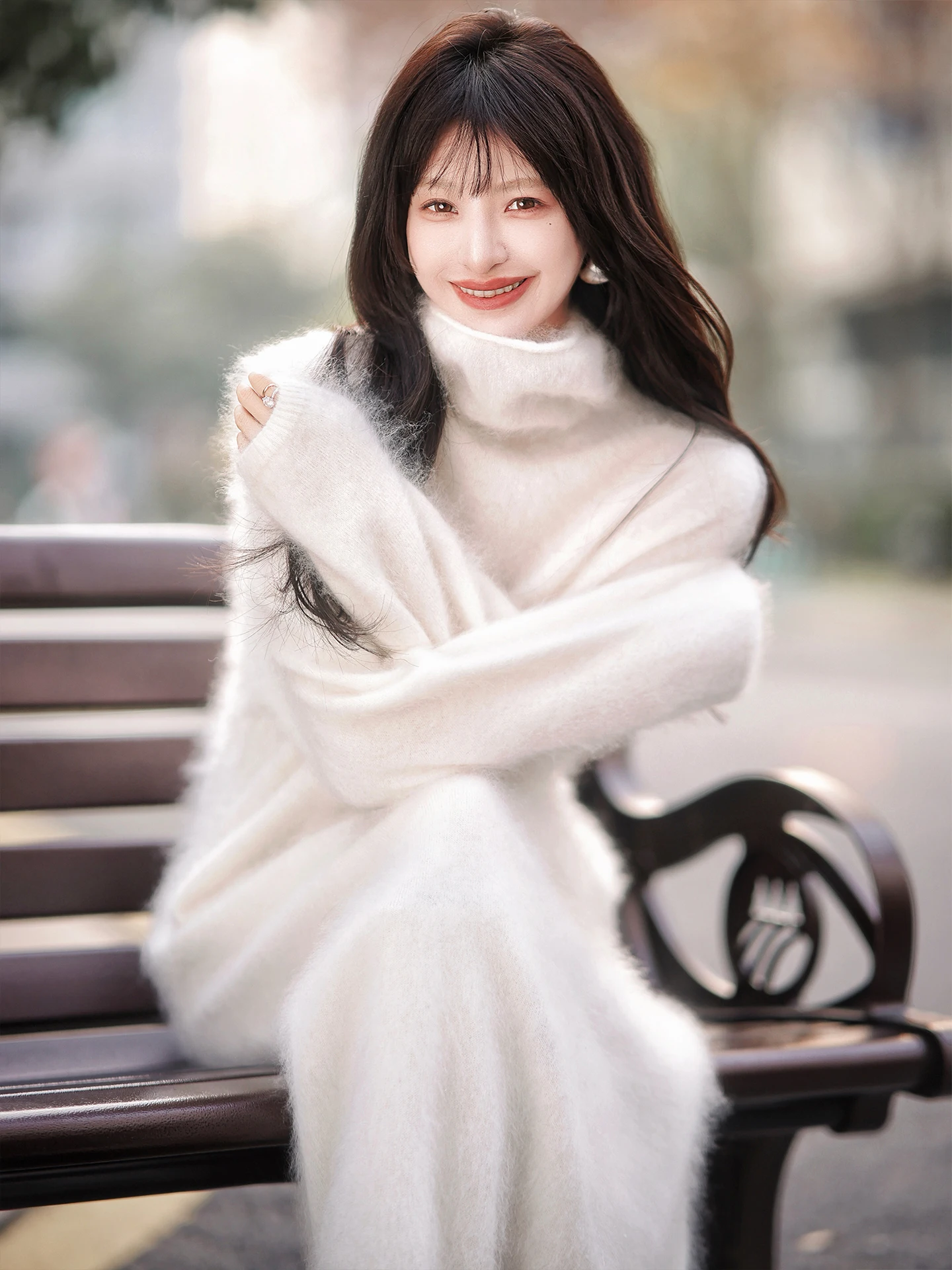 

Original 00% Camere Free-Fit Fce-Trimmed Dr Zhao Daxi Long Sve Mid-Length Loose Sle Commute Faion Women's Dr