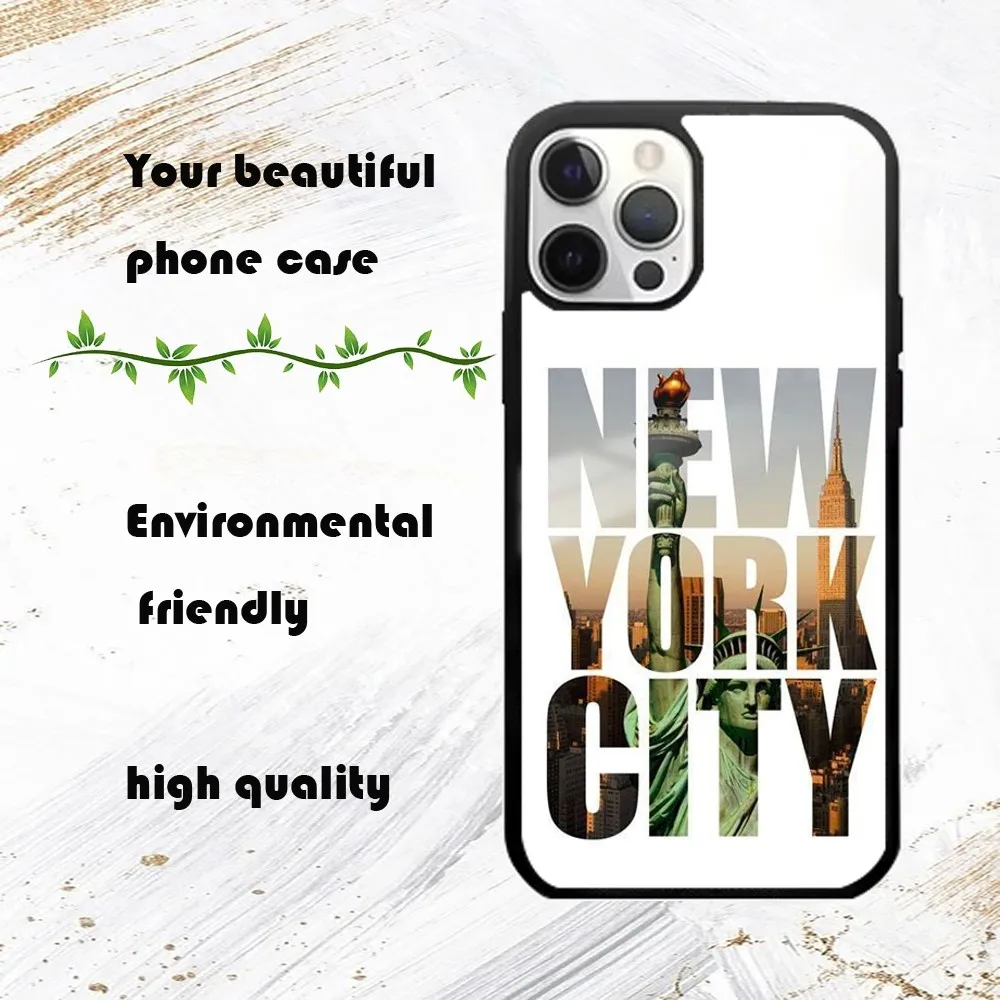 Statue of Liberty Newyork Phone Case For iPhone 16 15 14 13 12 11 Pro Max Plus Mini PC Fashion mirror phone case