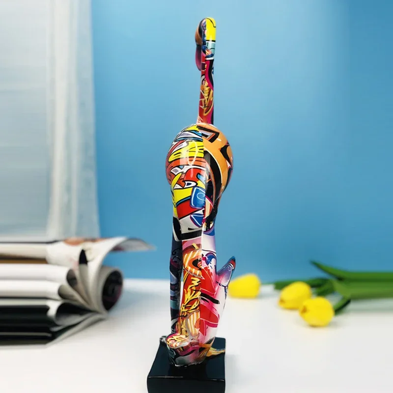 Graffiti Flamingo Sculpture Home Decor Animal Bird Figurine Nordic Style Resin Flamingo Ornament Desktop Art Crafts