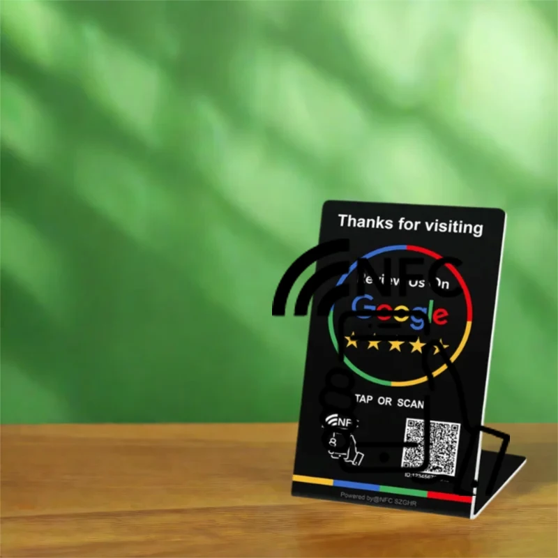 1 PC 13.56 mhz Nfc 215 code QR programmable carte d'évaluation Google Nfc pour cartes d'évaluation de commentaire Google