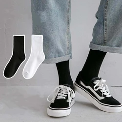 1 paio di calzini da uomo calzini neri in cotone traspirante da uomo calze lunghe Sport Solid Men High Tube Sock regali da uomo per uomo calzini da uomo