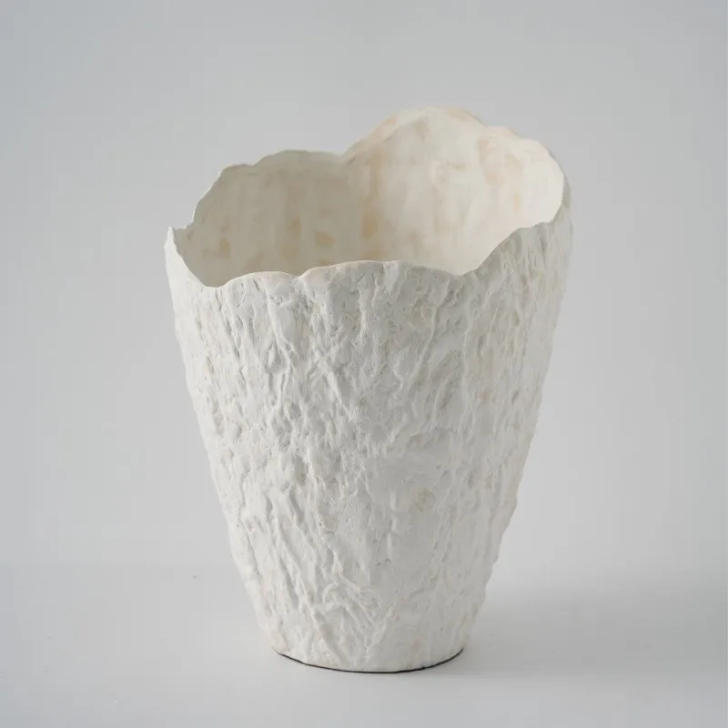 Simple modern ceramic large diameter irregular vase fruit plate combination ornament model room art decoration flower arrangemen