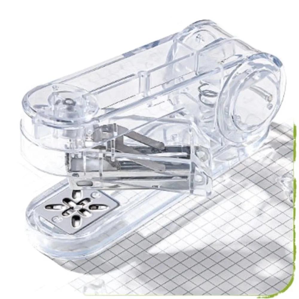 Manual 360° Rotatable Stapler Bookbinding Tool Plastic Transparent Stapler Creative Portable Book Binding Machines Student
