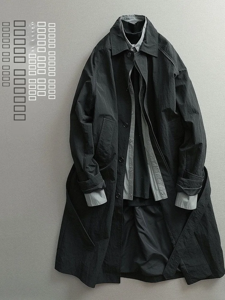 

Мужская ретро-куртка в японском стиле, средней длины, простой дизайн, осенняя, модная верхняя одежда, молодежный тренд, приталенный крой, длинная...