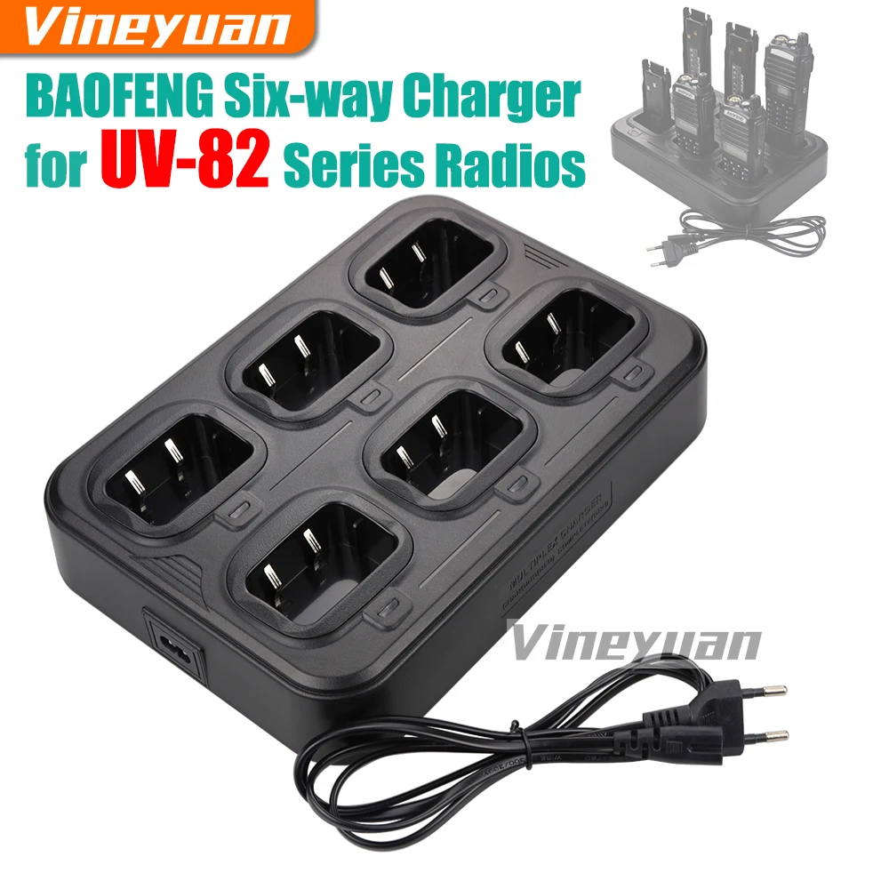 

Six-way Charger for Baofeng UV-82 (BL-8 Battery),UV-8D,UV-82HP, UV-82C, Bulk Bank Multi Charger for BaoFeng Walkie Talkies