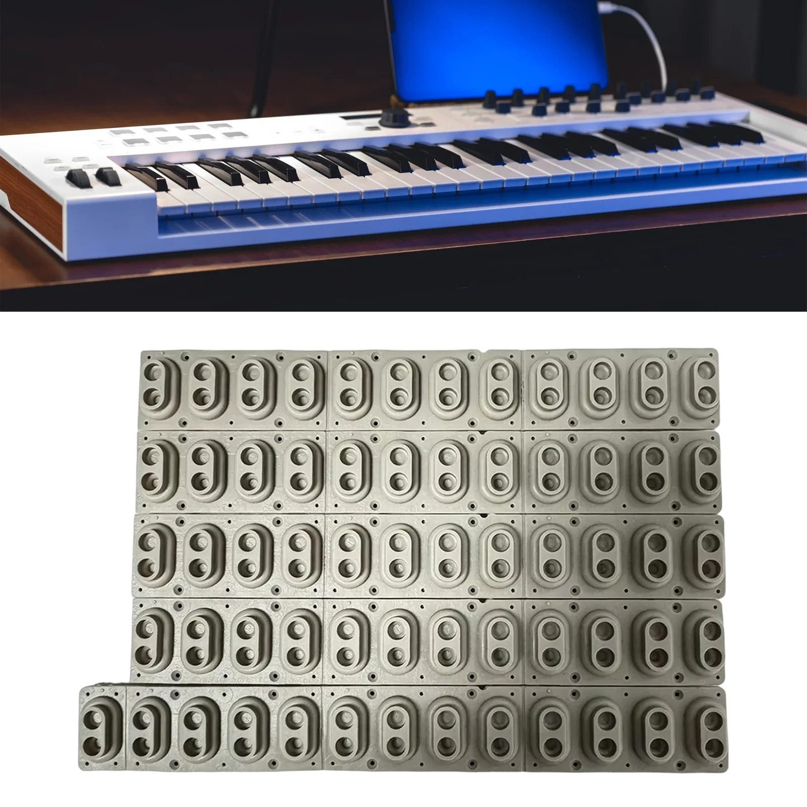Gray Silicone Conductive Keyboard Pad 12 Keys Strip Button Repair Contact for Digital Piano Compatible with PA2X PA80 PA4X view 6