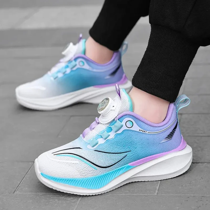 

Детская легкая дышащая спортивная обувь, весна 2024, кроссовки из сетчатой ткани, модные амортизирующие кроссовки для мальчиков и девочек